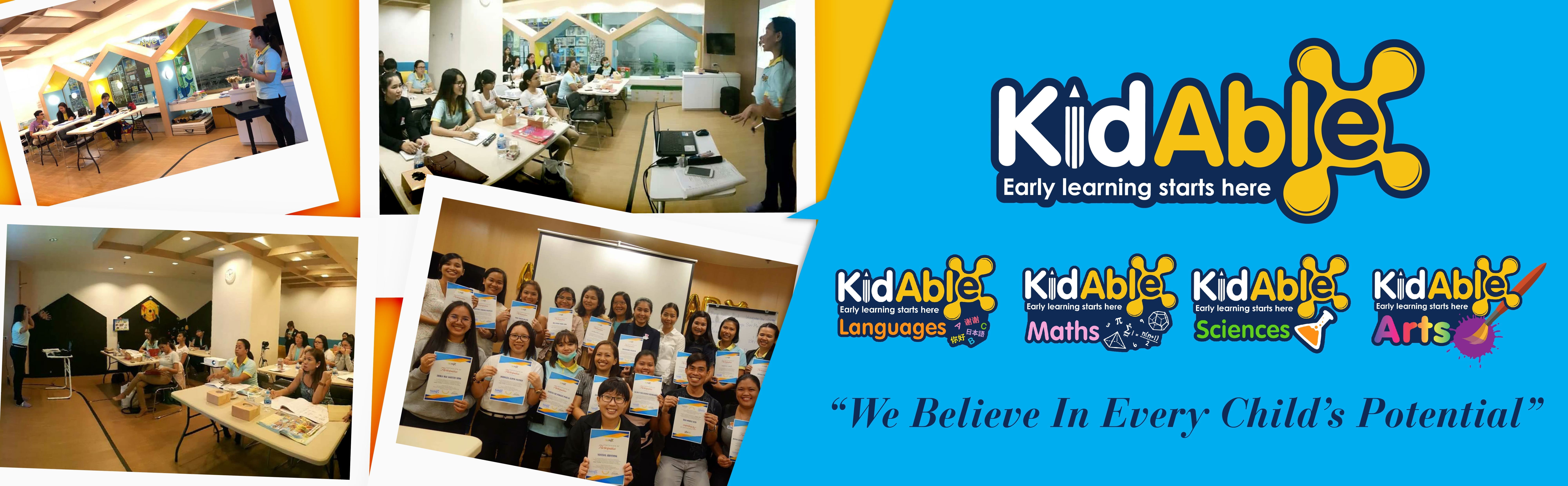 KidAble Franchising Banner - Showcasing KidAble Language, Maths, Sciences, and Arts Programs