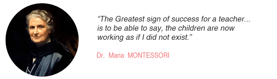 Image of Dr. Maria Montessori, renowned Italian educator and creator of the Montessori method, with her name displayed in English.